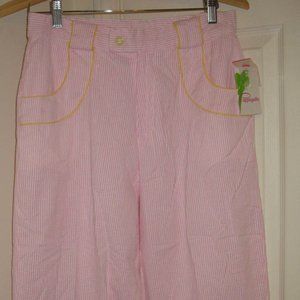 Capri Pants Pink and White Size 12 Stretch
